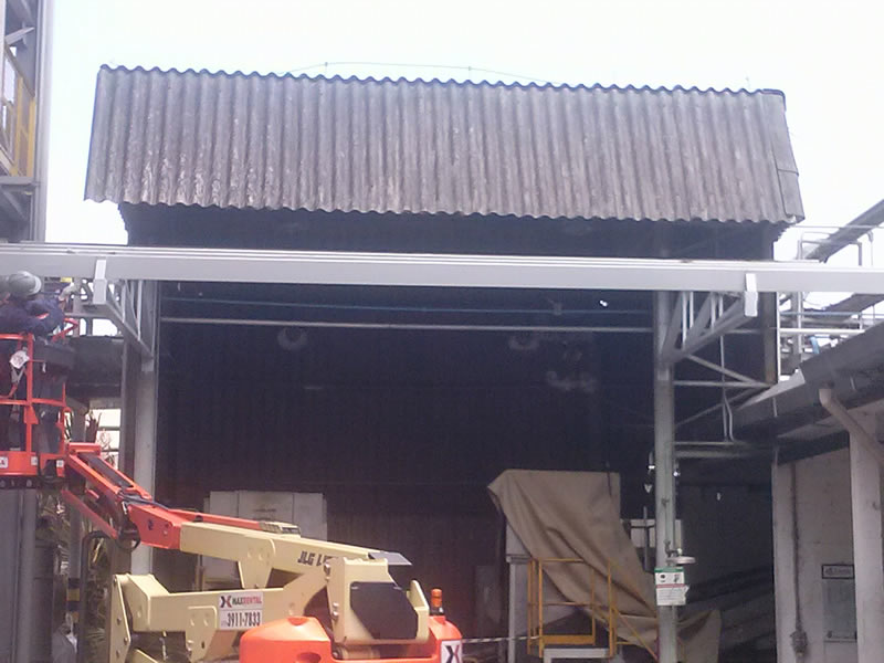 Montagens de estrutura met�lica e cobertura �rea de res�duos empresa DOW QUIMICA