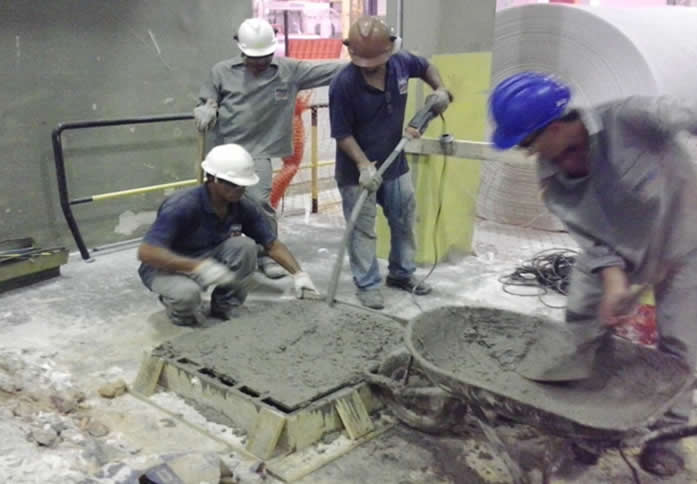 Constru��o de base estrutural para instala��o de monovia de 10 toneladas na unidade da Melhoramentos CMPC de Caieiras